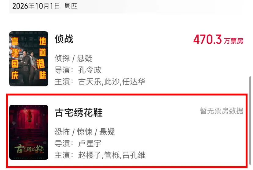 上映7天0票房0观众!比打不过就跑路还离谱,国庆档最惨电影诞生